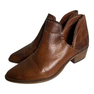 Steve Madden Brown Leather Ankle Boots Booties Pointed Toe Elven Cognac 6.5